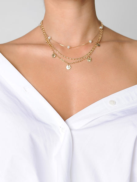 Beads and charms necklace - Marble Hive