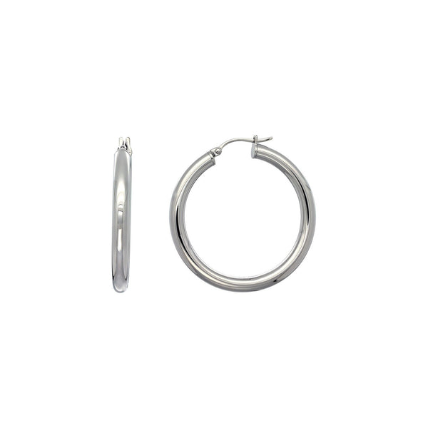 Selena Silver Hoop Earrings Large - Marble Hive