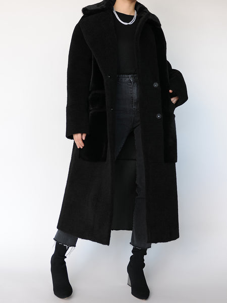 Original Faux Shearling and Fur Coat - Marble Hive