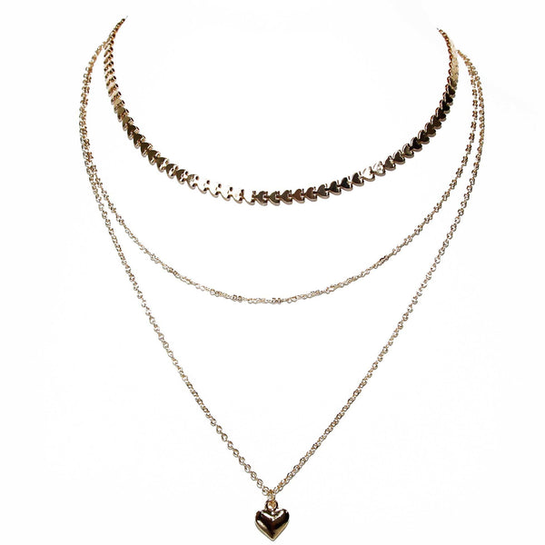 Heart Stack Necklace - Marble Hive