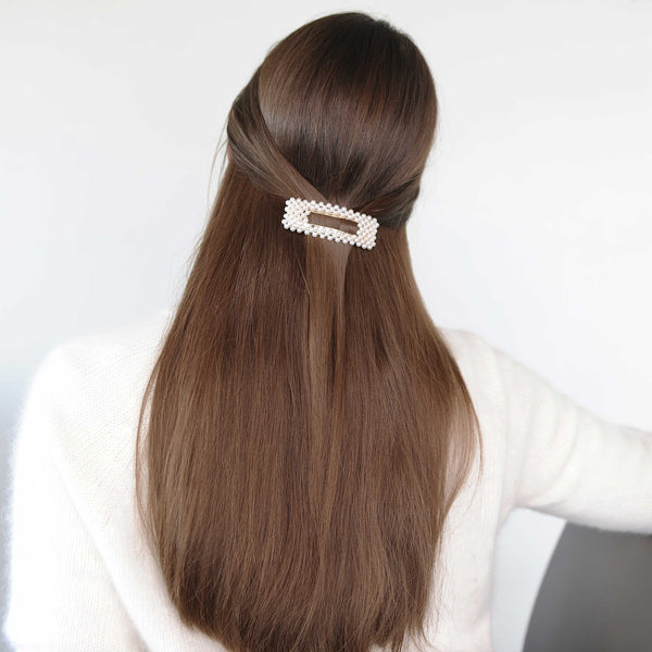 Rectangular Pearl Barrette - Marble Hive