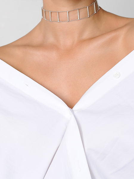 Reversible Silver Choker - Marble Hive