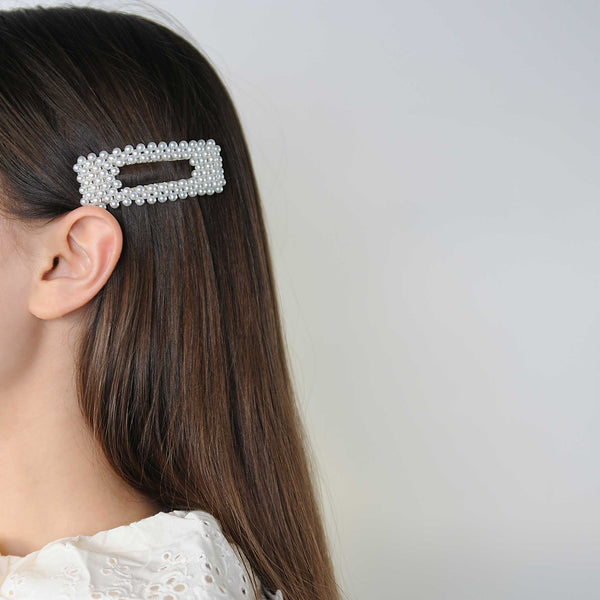 Rectangular Pearl Barrette - Marble Hive