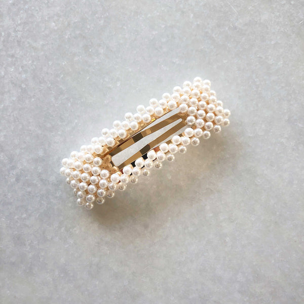 Rectangular Pearl Barrette - Marble Hive