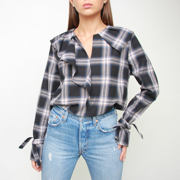 Check Ruffle Shirt - Marble Hive