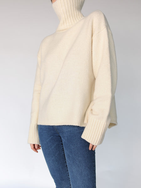 Two Way Turtleneck Slit Sweater - Marble Hive