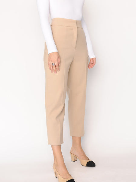 Beige Cropped Pants - Marble Hive