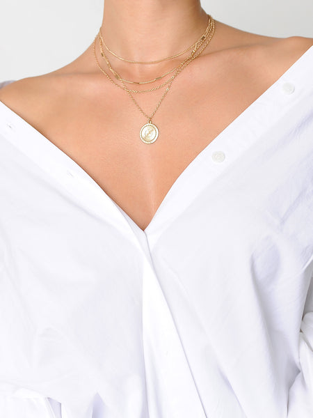 Coin Stack Necklace - Marble Hive