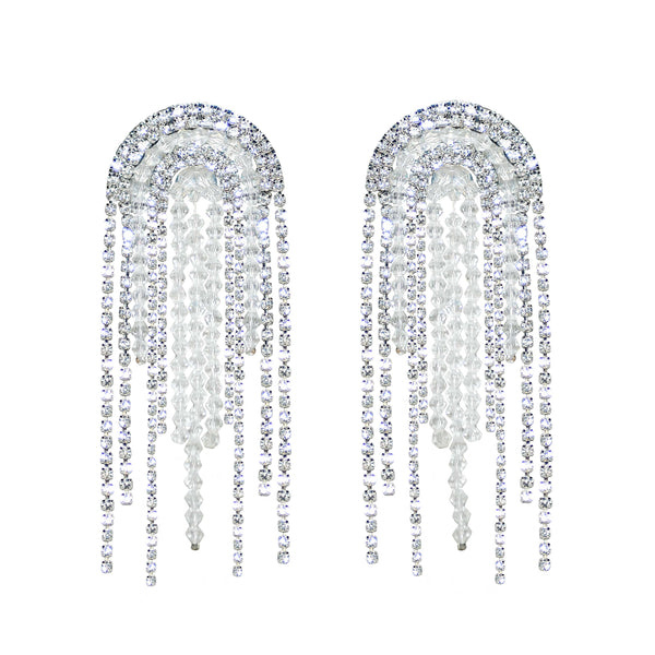Crystal Rhinestone Statement Earrings - Marble Hive