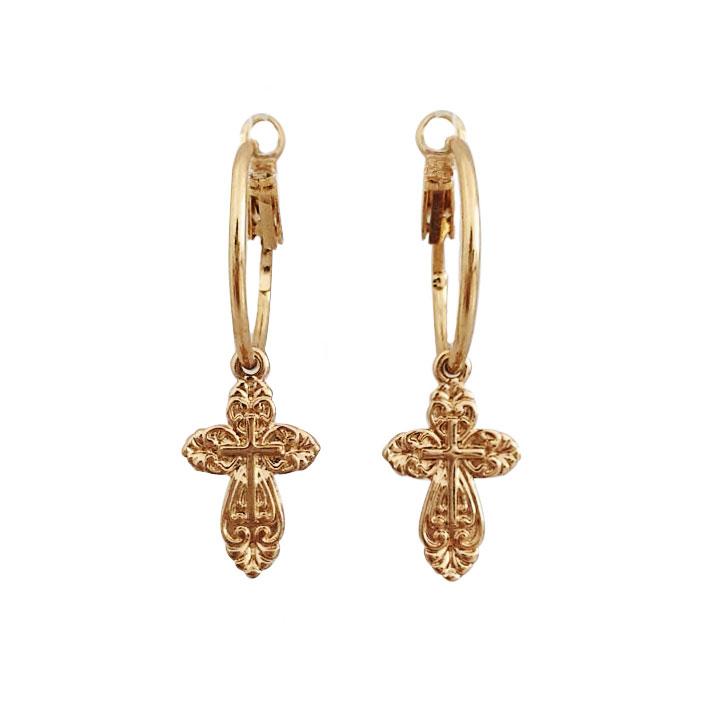 Gold Cross Earrings - Marble Hive