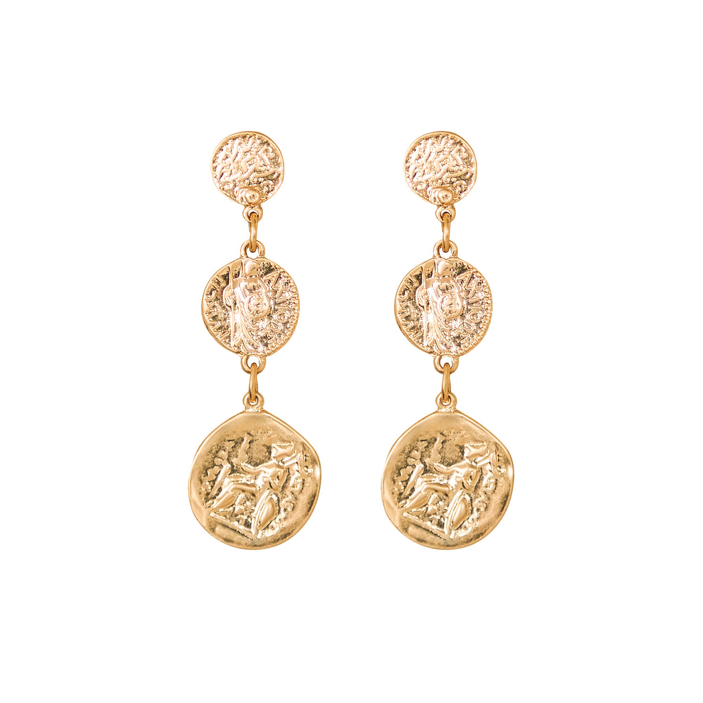 Egyptian Coin Drop Earrings - Marble Hive