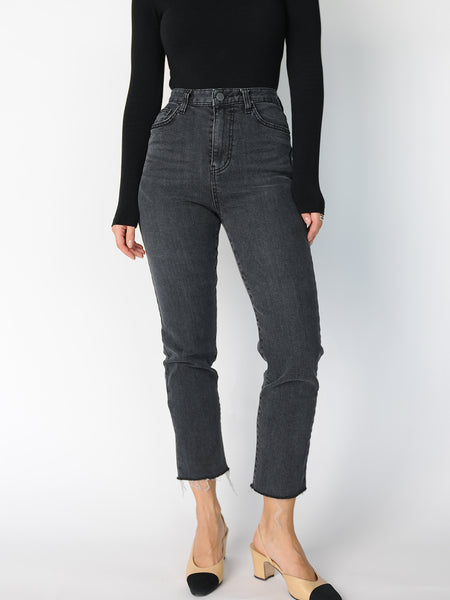 Grey High Waisted Jeans - Marble Hive