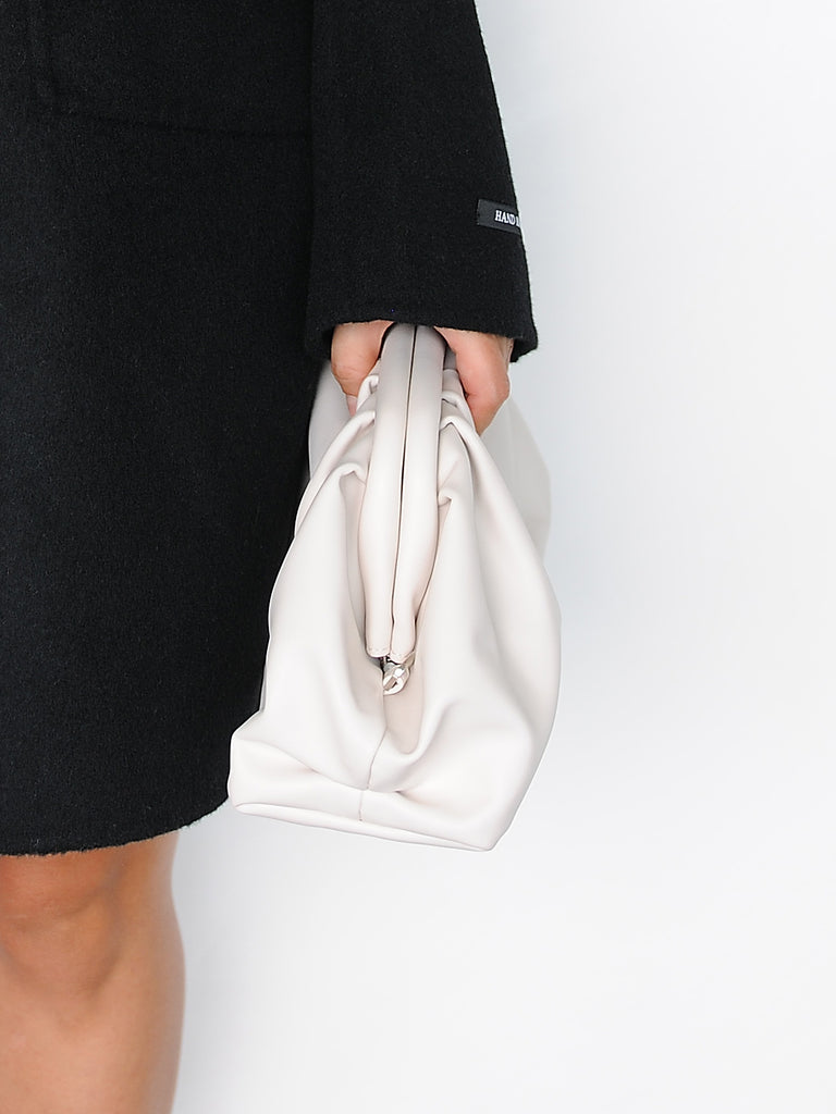 Ivory Soft Leather Clutch - Marble Hive