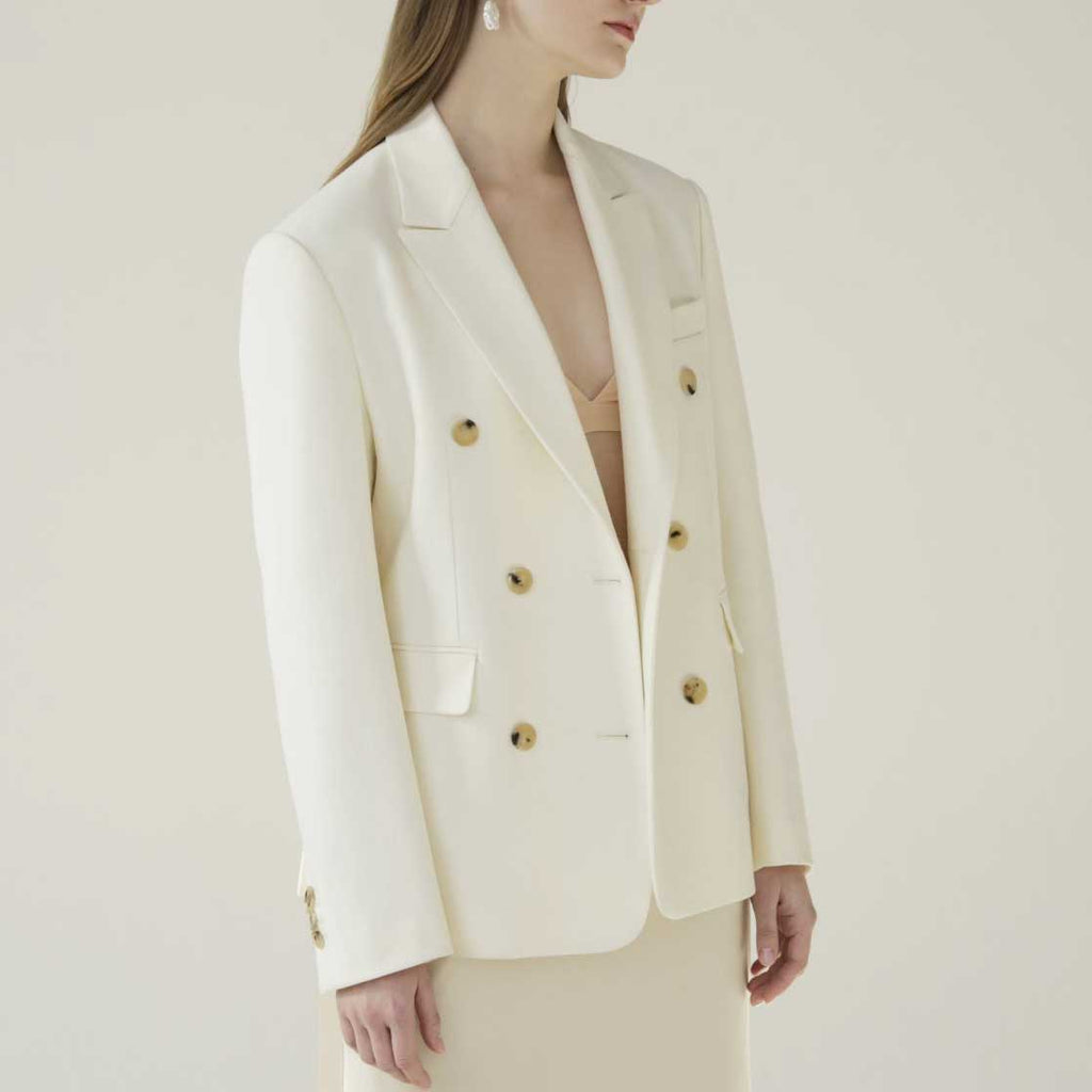 Ivory Marble Button Blazer - Marble Hive
