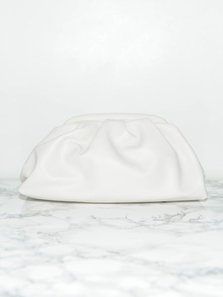 Ivory Soft Leather Clutch - Marble Hive