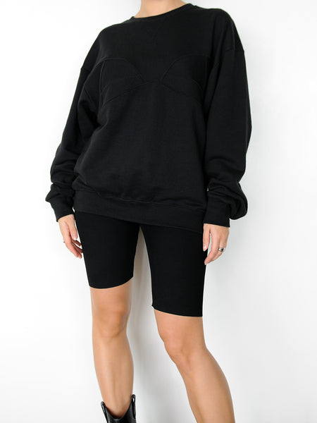 Black Bustier Sweatshirt - Marble Hive