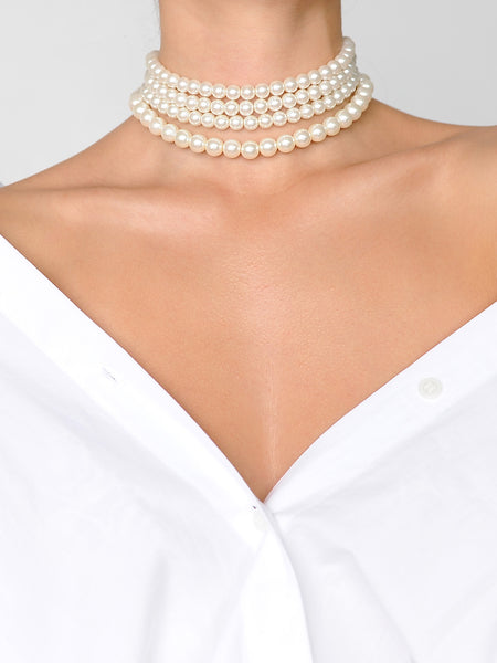 Multi Pearl Choker - Marble Hive