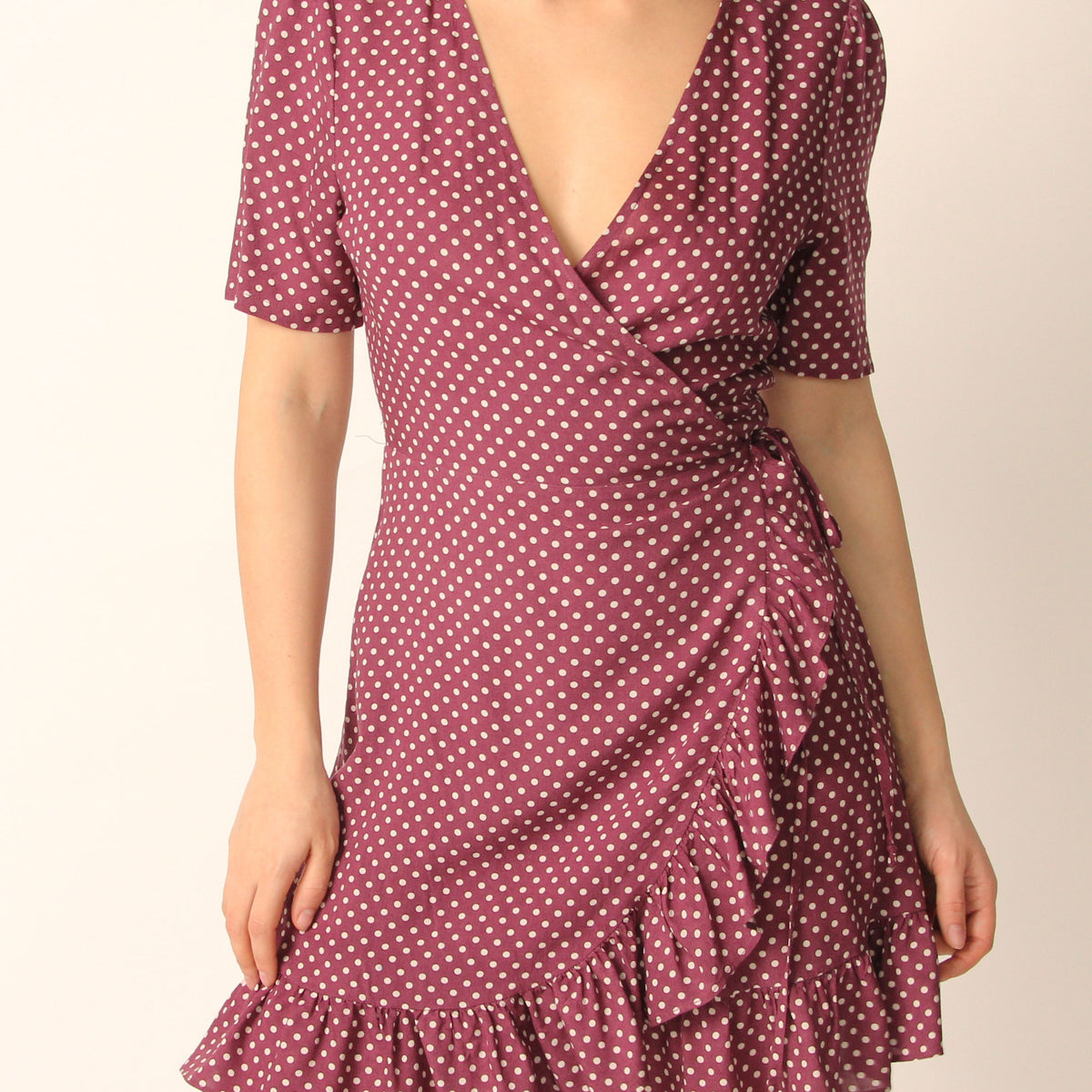 Polka Dot Wrap Dress-Marble Hive