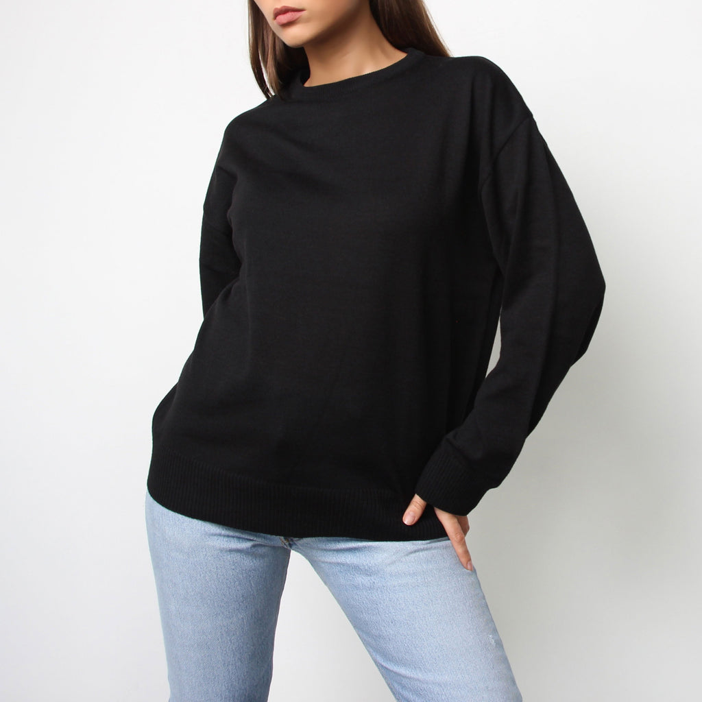Black Long Sleeve Sweater - Marble Hive