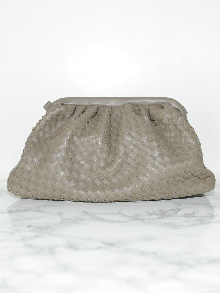Olive Leather Frame Clutch - Marble Hive